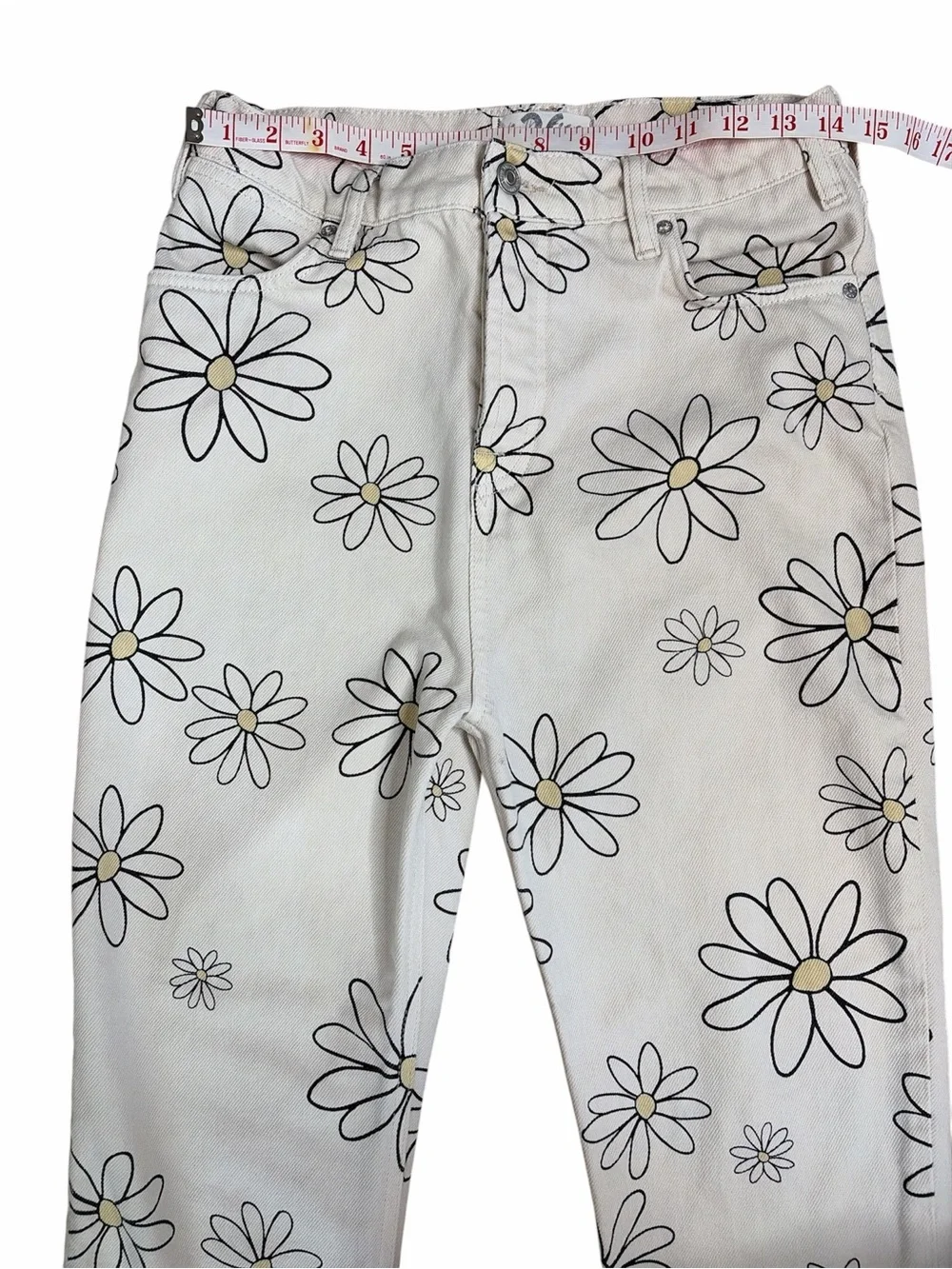 We The Free Daisy Print Mid Rise Button Fly Jean Size 26